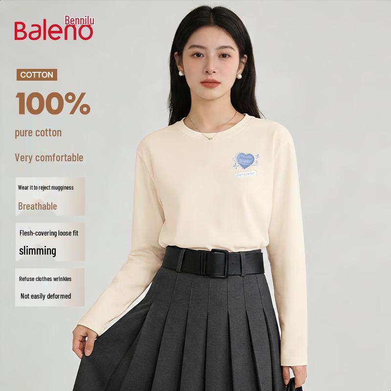 Baleno Women's Pure Cotton Long Sleeve T-Shirt