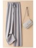 Women's White Wool Knit Wide-Leg Elastic High-Waist Floor-Length Pants — Autumn/Winter Drapey, Loose-Fit, Versatile, Straight-Leg Pants