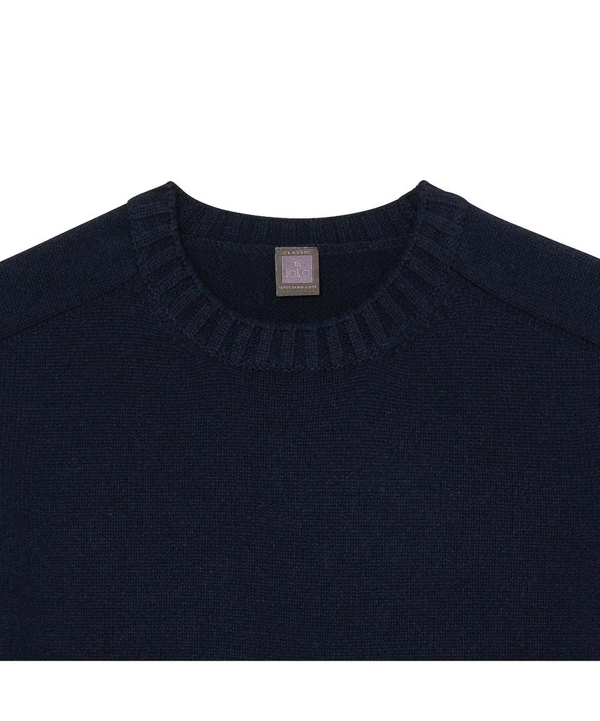 IOLO Merino Wool Saddle Crewneck_Navy