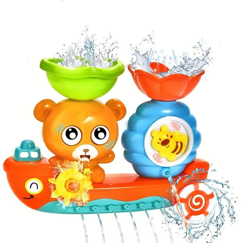Cartoon Bear Spinning Water Toy Featuring a Cute Showering Bear Theme with Suction Cup Shower for Bath a Fun Toy Gift For kids
