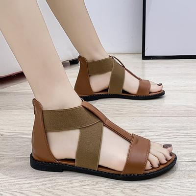 Women Sandals 2024 Hot Fashion Women Summer Beach Roman Sandal Ladies Open Toe Flat Sandal Casual Female Shoes Rtg6