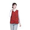 Autumn Retro Frog Button Vest: Elegant Round Neck Top for Middle-aged & Elderly Women