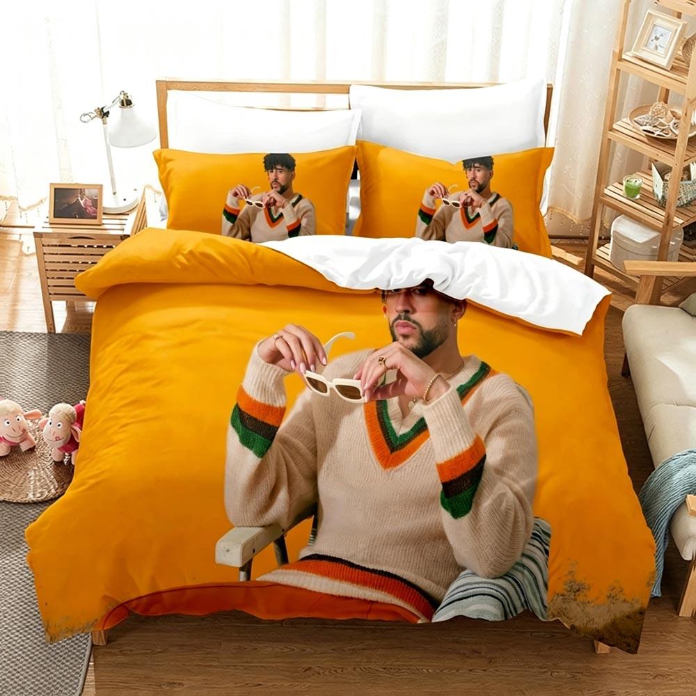 Bad Bunny Un Verano Sin Ti Bedding Set Summer Beach Print Duvet Cover All Sizes CustomizableTextile Twin Full Queen King Size