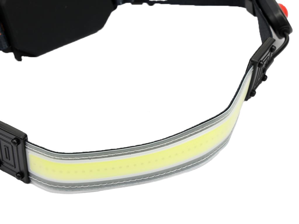 Headlamp, Strip Soft Led Cob 450Lm With Rear Red Function USB Rechargeable, Teger