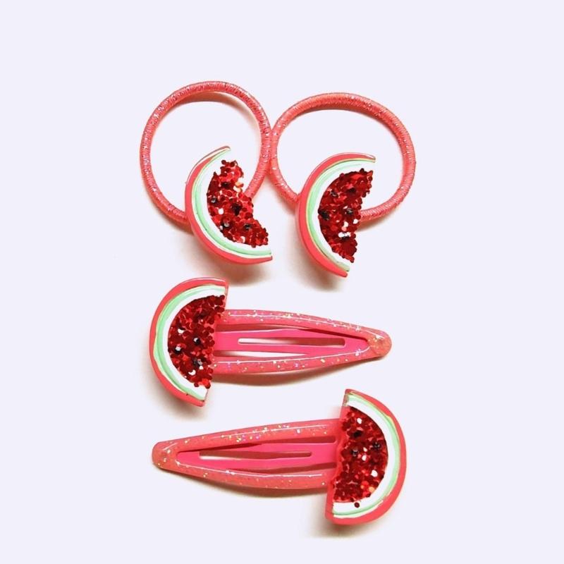 Kids Watermelon Sequined Hairpin for Halloween Birthday Photo Props Fun Headwear Cosplay Hair Accessories