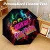 Green Day Automatic 8‑ribs Umbrella, Custom Name Text Personalized Folding Umbrella Rain Sun Gift