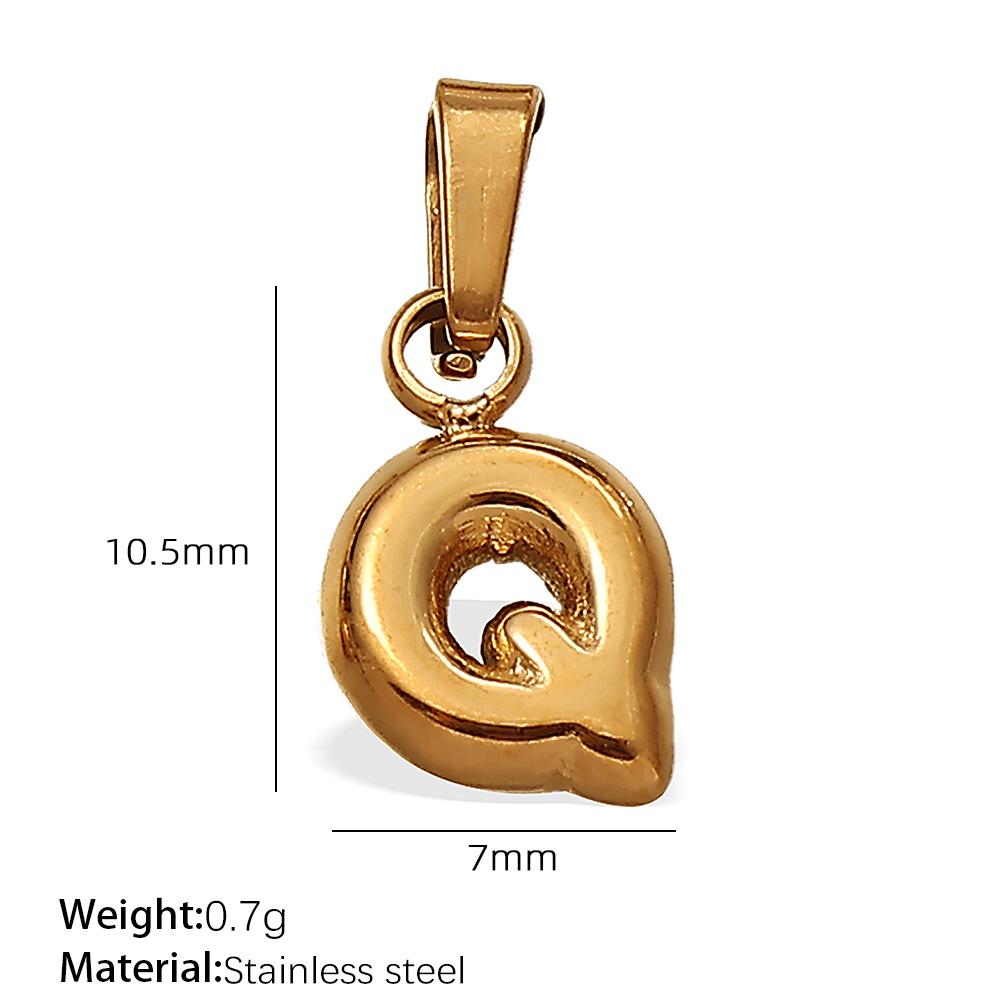 18K Gold Plated Bubble Letter Pendants - 26 English Letters