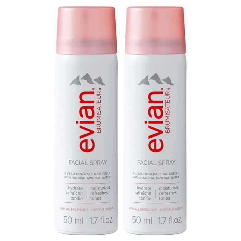 Evian Facial Spray, 50ml, 2 pcs
