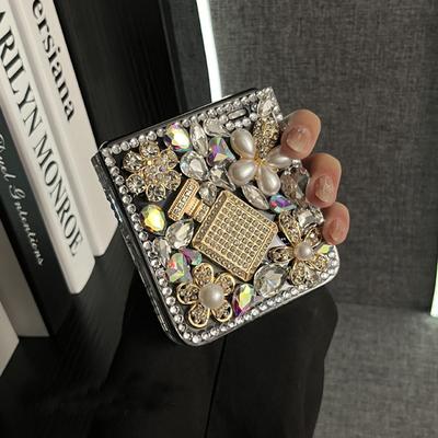 Luxus Bling Strass Parfümflasche Handyhülle Für XiaoMi Mix Flip Niedlich Perle Diamant Blumen Wassertropfen Kristall Hartschale