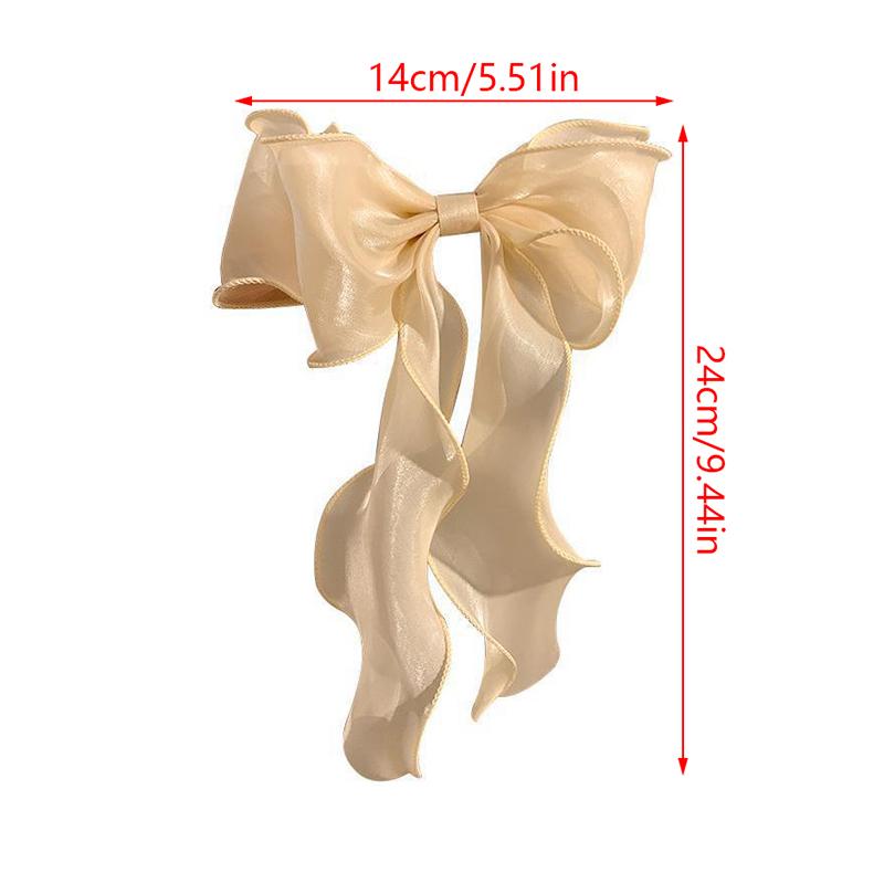 Sweet Chiffon Bow Hair Clips Girls Blue Shining Satin Bowknot Hair Clips Ribbon Bow Barrette Hairpin Grip Ponytail Clip Headwear