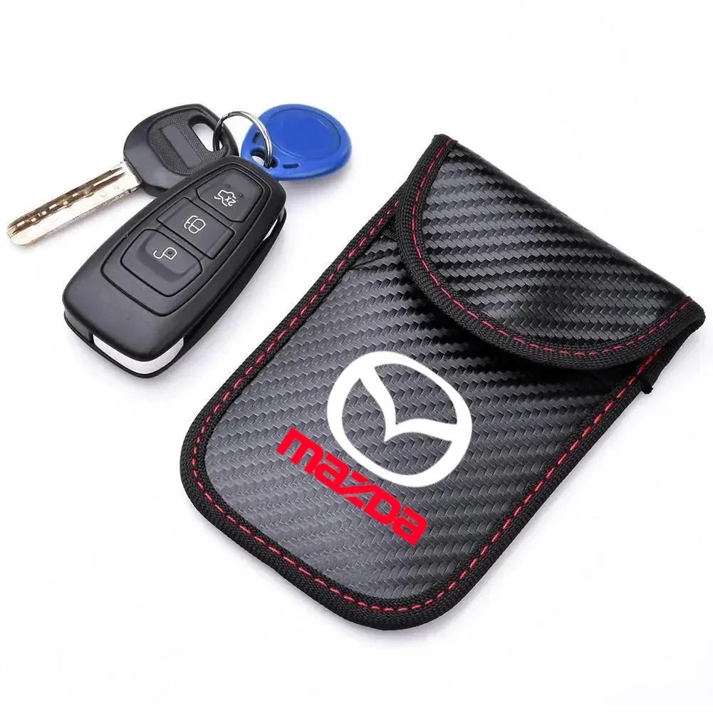 2025 Chaud Pour Mazda Skyactiv 3 5 6 Axela Atenza CX 5 CX3 MX5 Étui Bloqueur de Signal de Clé de Voiture Cage de Faraday Pochette Porte-clés Sans Clé RFID Bloc