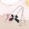 Rhinestone Love Heart Bowknot Metal Syringe Pendant Necklace For Women Dark Lolita Cool Jewelry Gift Gothic Fashion Accessories