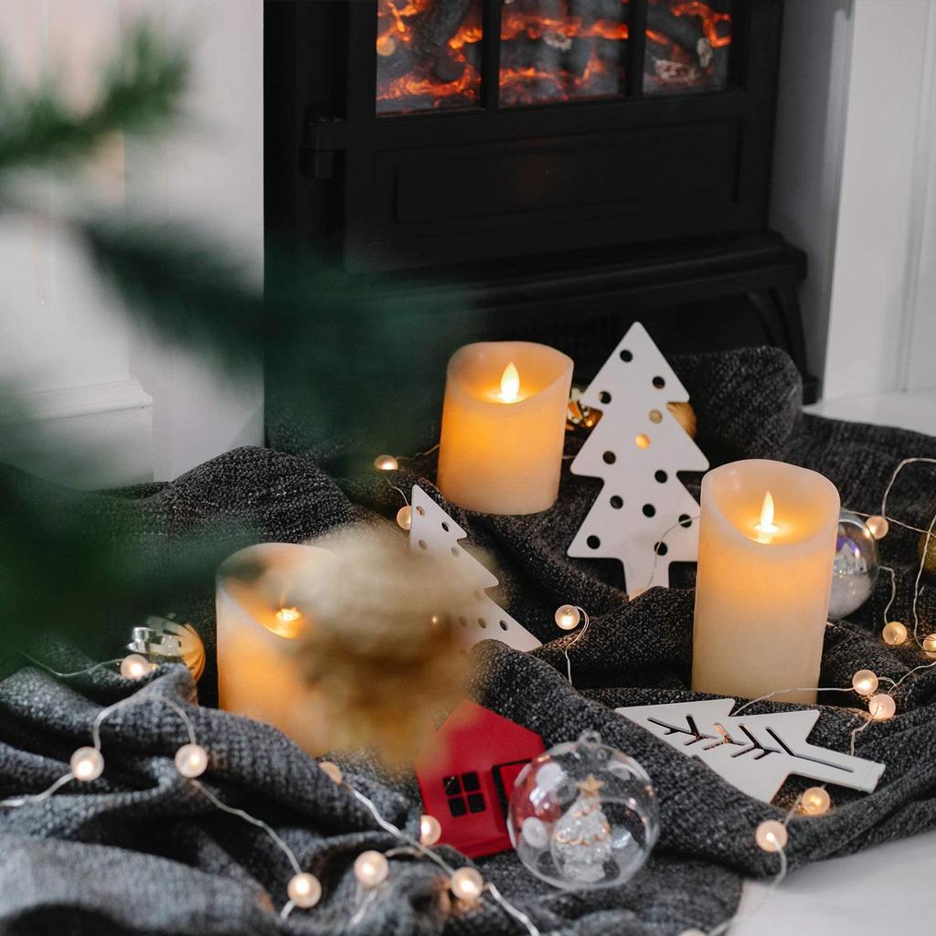 USB Rechargeable LED Candle Lights, Flickering Like a Real Flame, with MELEJIA Remote Control, Timer Function, Auto-Off, Adjustable Brightness, Warm