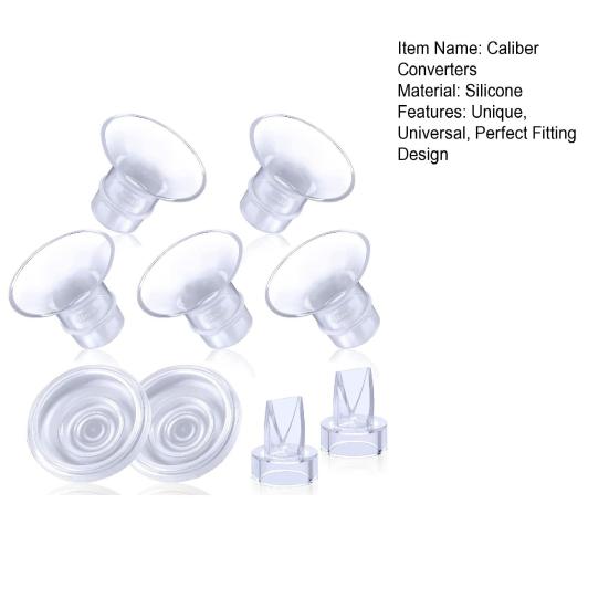 9Pcs/Set Breast Pump Caliber Converters Universal Perfect Fitting Caliber Converters for Easy And Safe Breastfeeding