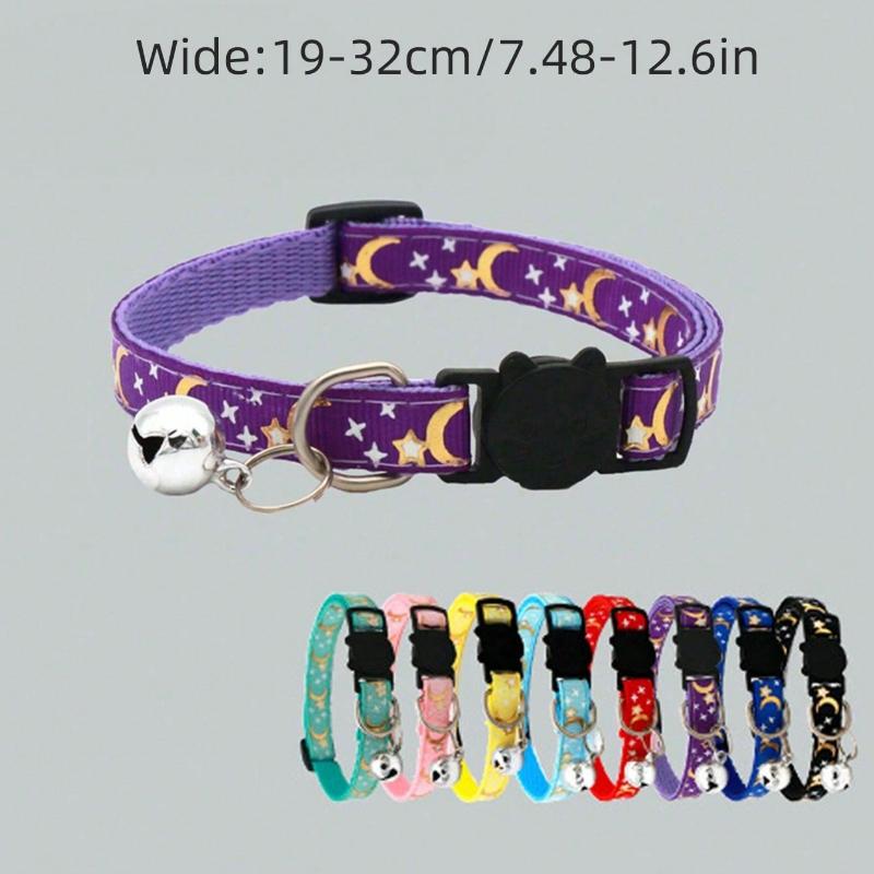 1pc Star Moon Cat & Dog Collar With Reflective Buckle