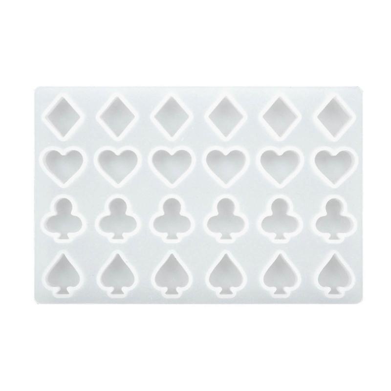 Herz Pik Kreuz Gewachste Pelletsformen Poker Silikonform Epoxidharze Gießformen für Schokolade Fondant Kuchen