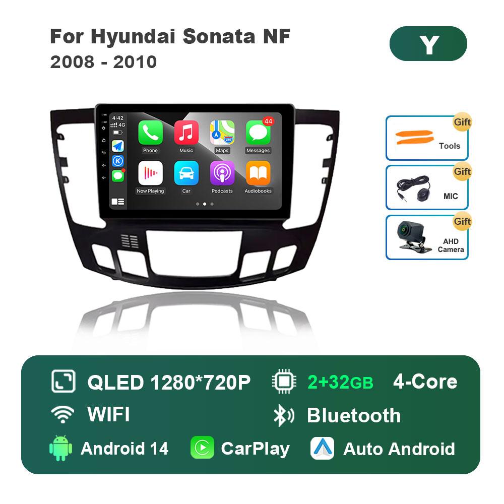 Car Radio Multimedia Player Android 14 System for Hyundai Sonata NF 2008 - 2010 GPS Navigation WiFi DSP Stereo Bluetooth 4G