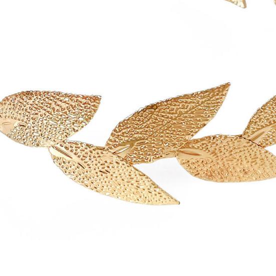 Women Headband Sparkling Leaf Design Golden Headband Dress Up Girl Hair Hoop Lightweight Festive Hair Accessory