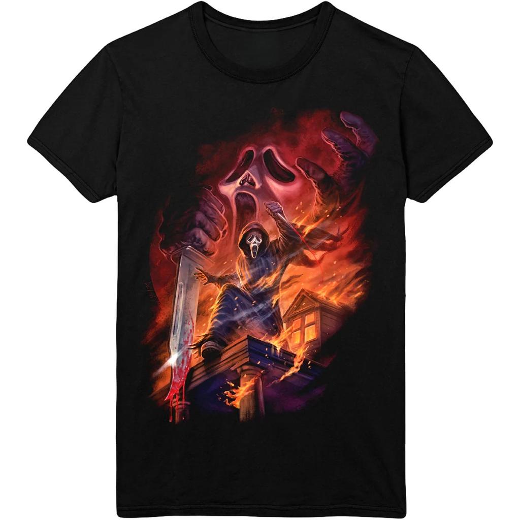 Scream Movie Ghost Face Tshirt for Men and Women Summer Pure Cotton Clothing Fashion Gothic Short Sleeved Tshirt Unisex