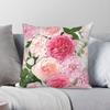 Beautiful Pink Flowers Square Pillowcase Polyester Linen Velvet Pattern Zip Decor Home Cushion Cover Wholesale