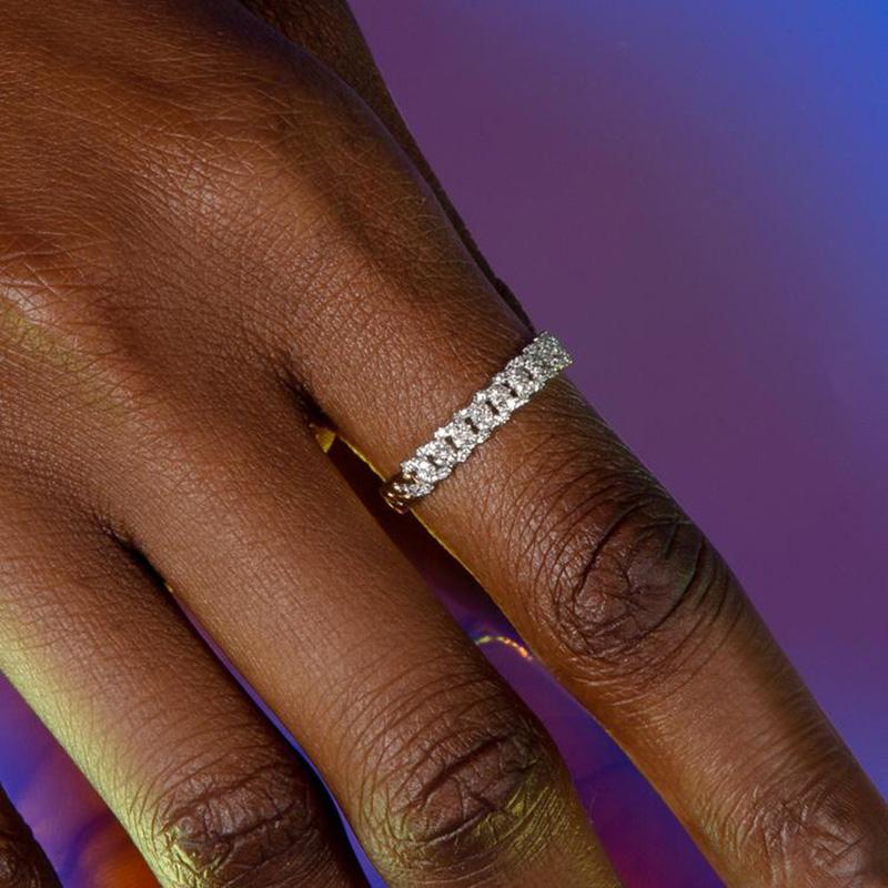 Gold Stacking Rings for Women Hollow Micro-inlaid Zircon Crystal Punk Korean Jewelry R733