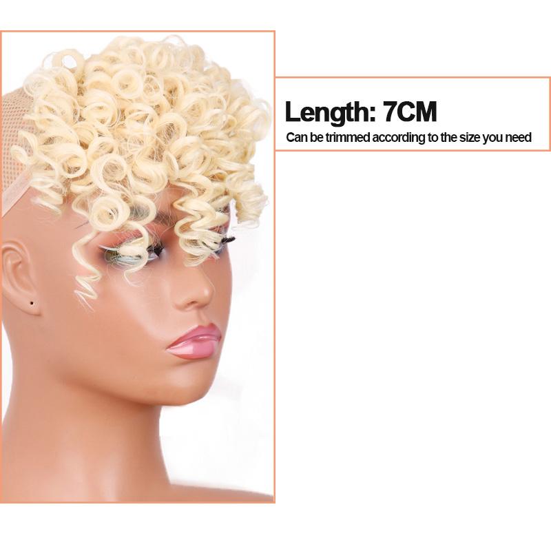 

MISS WIG Edge Wig Женские синтетические искусственные короткие шпильки с челкой Наращивание волос Кусок странных вьющихся натуральных волос