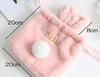 CARAMEL MILK Makeup Bag Cosmetic Pouch Makeup Pouch Rabbit Fluffy Pouch Drawstring Bag Cosmetics Travel [Stork Corp] (Pink)