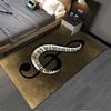 Musik-inspirierter Teppich mit Klaviertasten und Violinschlüssel-Design, Brauner Hintergrund Geeignet für den Einsatz als Anti-Rutsch-Matte für Wohnzimmer, Schlafzimmer, Sofas