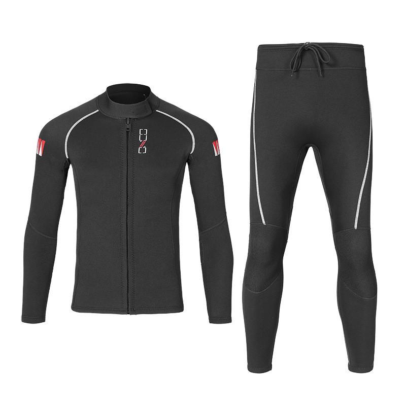 Ensemble Combinaison Néoprène 1.5mm Hommes Femmes Manches Longues Haut Pantalon Protection UV Chaleur Snorkeling Plongée Surf