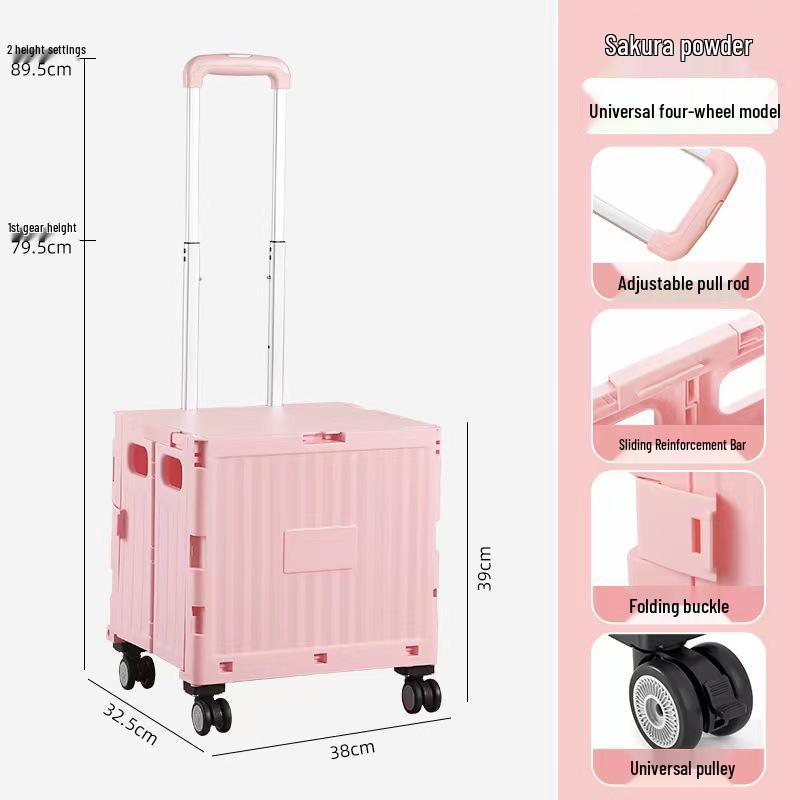 Portable Stair-Climbing Trolley: Folding Cart for Groceries, Camping, and Outdoor Use