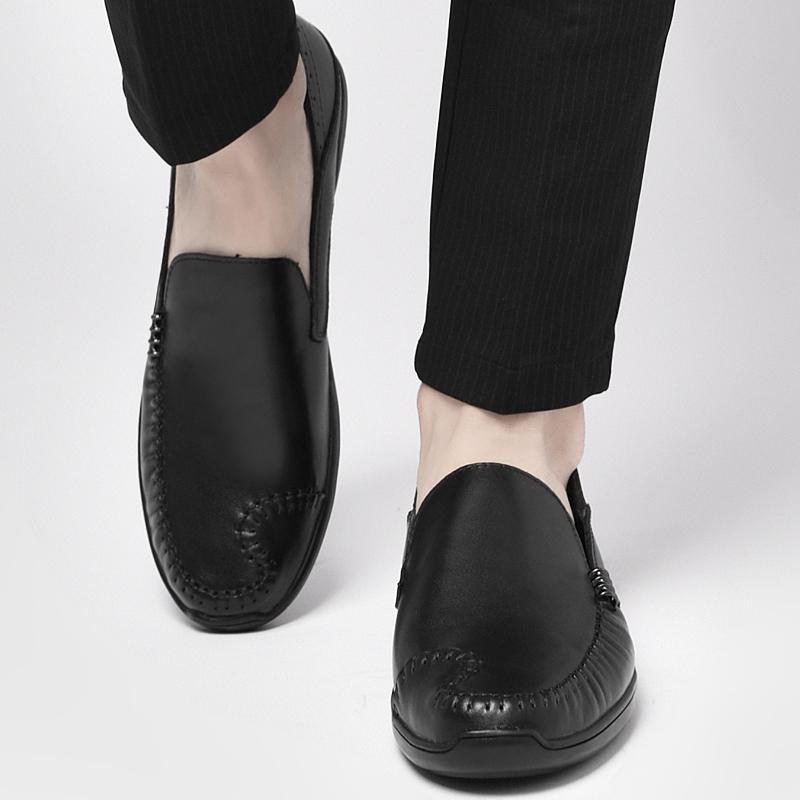 Classic Non-Slip Mens Slip on Shoes 2024 New Arrival Male Comfortable Business Shoe Genuine Leather Soft All-match Loafers Men