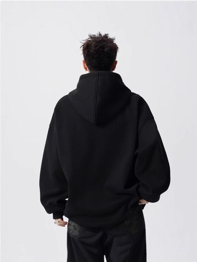 Unisex Trendy Button Design Hooded Sweatshirt - Versatile Loose Fit