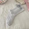 Female Autumn and Winter Thickened Warm Bow Solid Color Wool Medium Tube Pile Socks