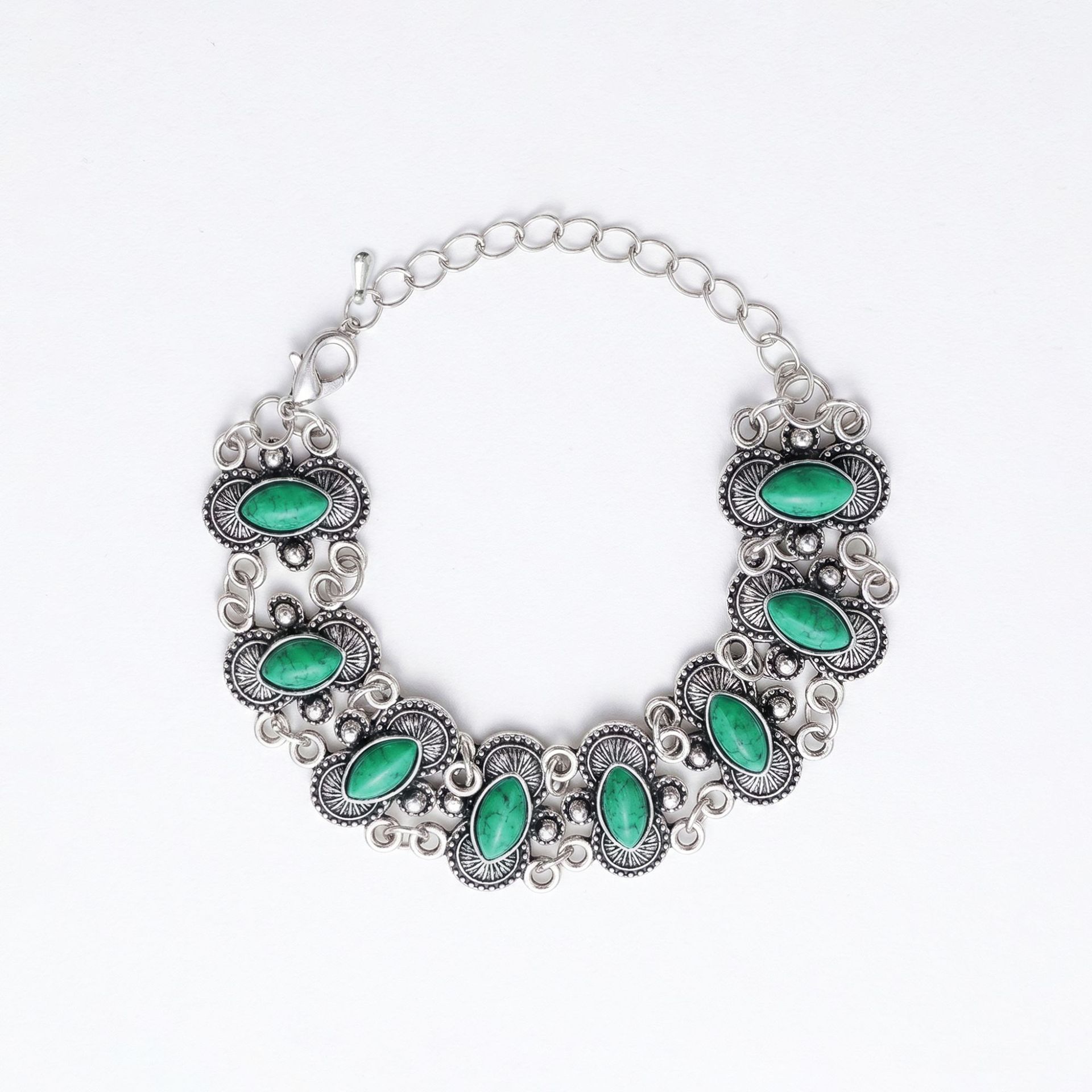 Bohemian turquoise bracelet, vintage ethnic style turquoise bracelet, ankle chain