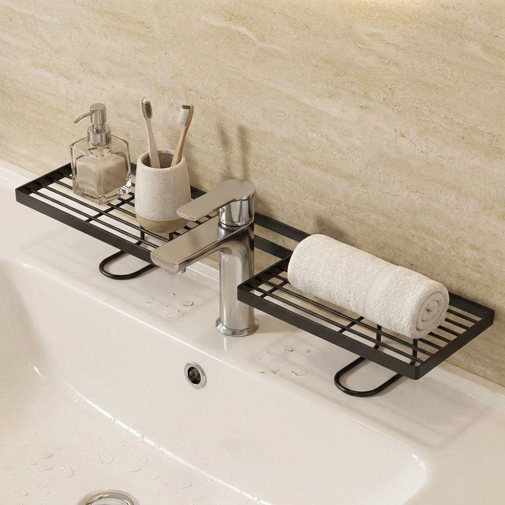 Water Drainage Faucet Storage Shelf Mesh Design Cosmetics Organizer Sink Drying Rack  Kitchen