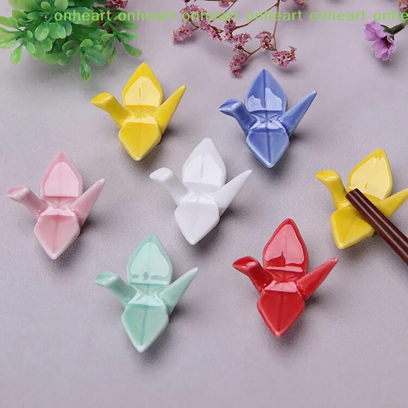 Dinner Spoon Stand Home Decoration Ornament Housewarming Gift Ceramic Paper Crane Chopstick Rest Chopsticks Forks Spoon Holder