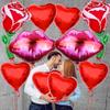 11ks velká postava srdce hliníkový fóliový balónek pro velkou růži květina červený polibek rty balónek svatební party dekorace láska dárek přítelkyni ke dni zamilovaných