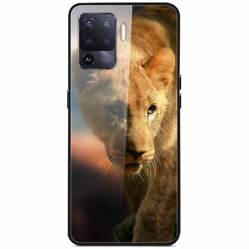 Tempered Glass Case For Oppo Reno5 Lite Hard Back Cover for Oppo Reno 5 Lite Luxury Painted Reno5Lite Funda 6.43'' Shockproof