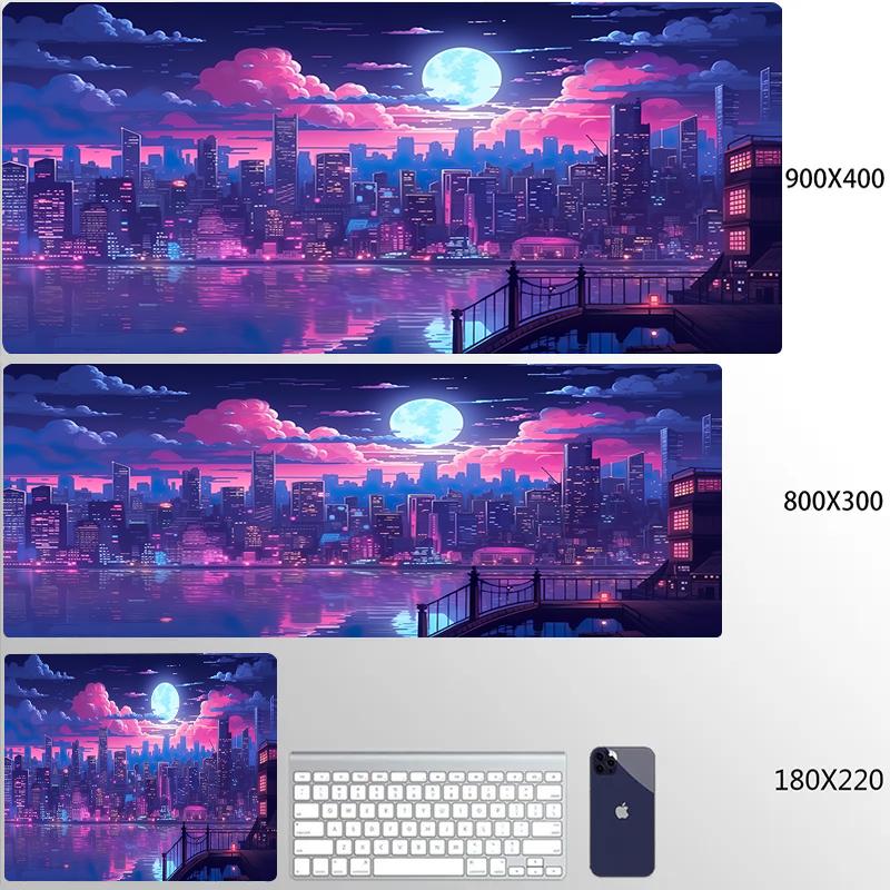 Pink Purple Clouds Aurora Beautiful Scenery Mouse Pad Computer Mat Deskpad Laptop Keyboard Mat Office Large Landscape Mousepad