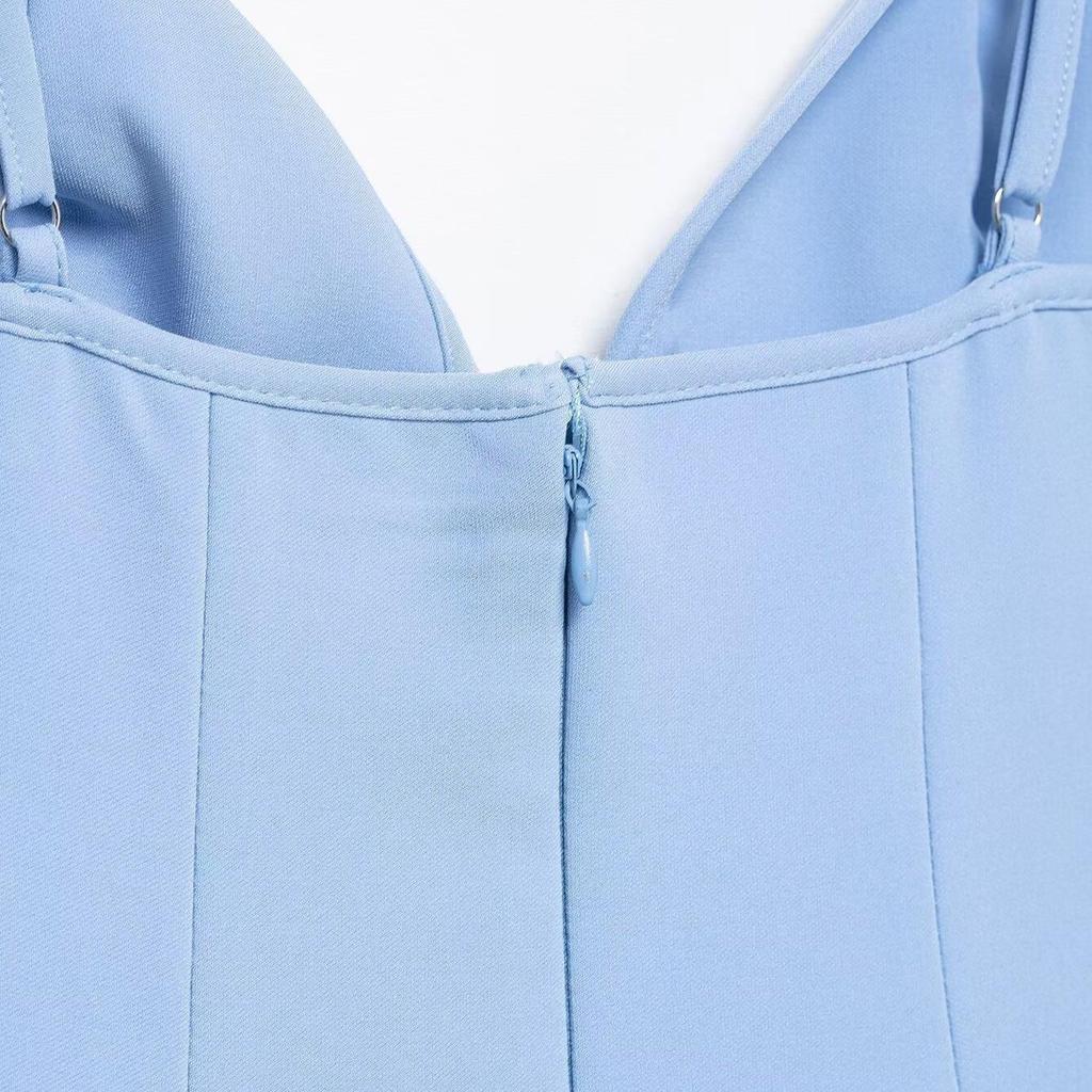 Robe Courte Mode Printemps 2025 Style Européen & Américain pour Femme avec Décoration Nœud