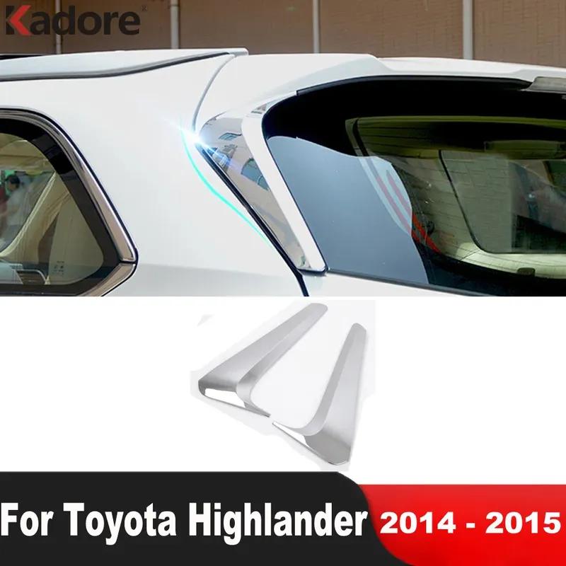 Rear Window Spoiler Cover Trim For Toyota Highlander 2015 2016 2017 2018  Chrome Car Accessories Side Wing Triangle Trims