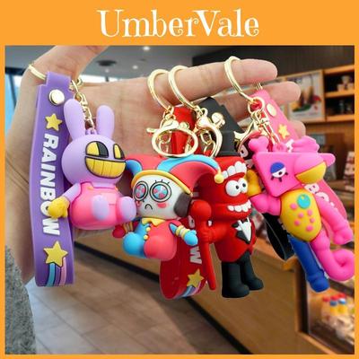 Magical Digital Circus Keychain Colorful Cartoon Rubber Bag Charm Cute Accessories