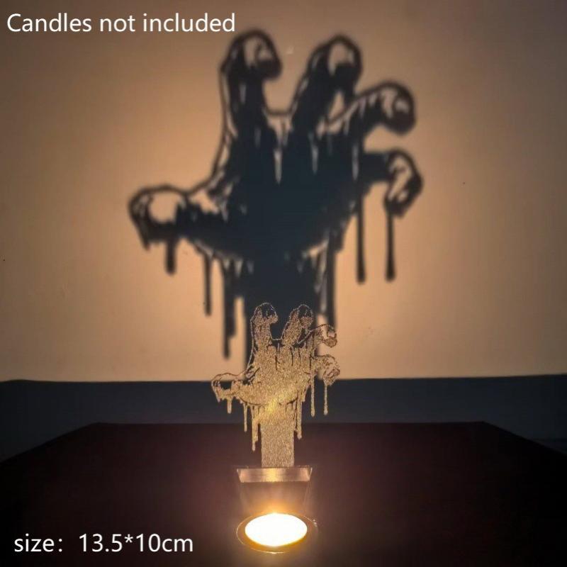 

Halloween Candlestick Decoration Ghost/Witch/Pumpkin/Haunted House/Ghost Hand, Suitable For Home Indoor Party Decoration