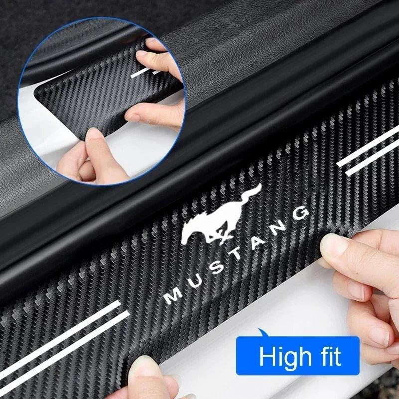 Car Stickers Trunk Door Sill Protective Strip for Ford Mustang Logo GT Fiesta Ranger Focus Door Threshold Anti Scratch Tape FE7