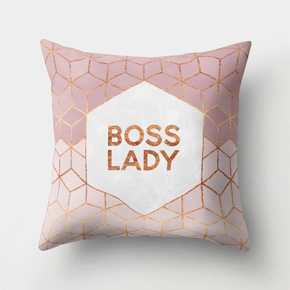 Car Waist Pillow Geometric Sofa Pillow Case Polyester Creative Home Office Pillow Case