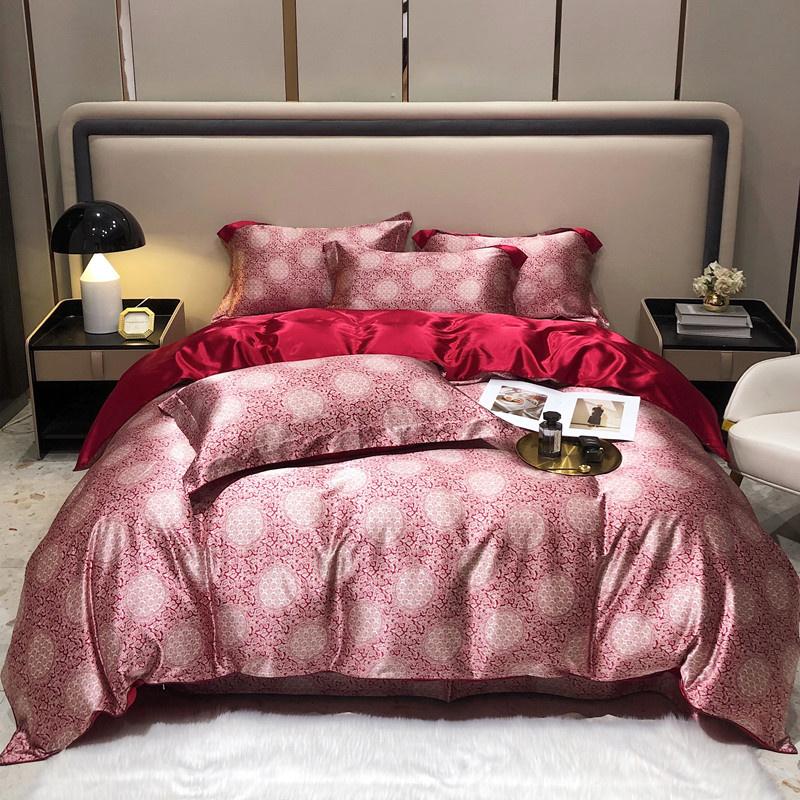 Luxury Blending Mulberry Silk Bedding Set with Duvet Cover Bed Sheet Pillowcase Double Couple Single Summer Blanket Cover Sheets