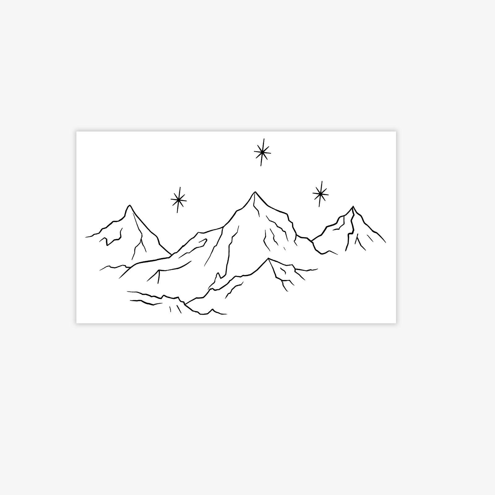 

Minimalist Line Mountain Tattoo Sticker, Waterproof And Long-Lasting, Personalized Niche, Kusa Tattoo Sticker 11*18