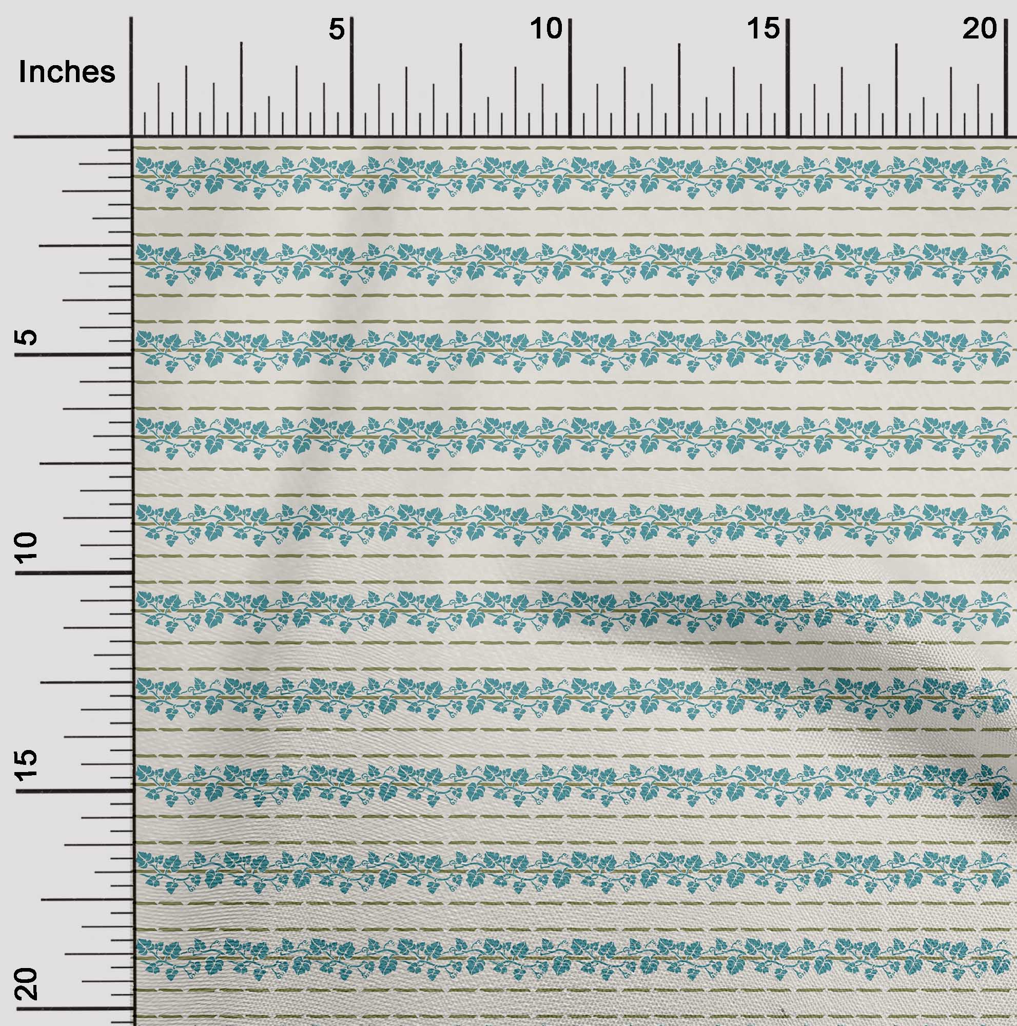 

oneOone Cotton Flex Gray Fabric Stripe & Leaves Artistic Quilting Supplies Print Sewing Fabric By The Yard 40 Inch 42 Inch Wide - Viscose Chiffon чирок синього кольору
