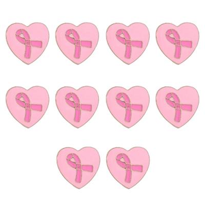 10Pcs Cancer Awareness Ribbon Pin Awareness Brooch Decorative Metal Lapel Pins For Clothing Bag Hat Costume Decoration