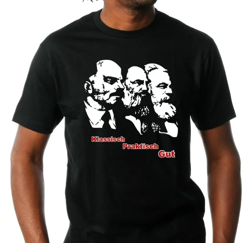 USSR Soviet Union Lenin Marx Engels Men TShirt Short Sleeve Casual 100 Cotton ONeck Summer Shirts S